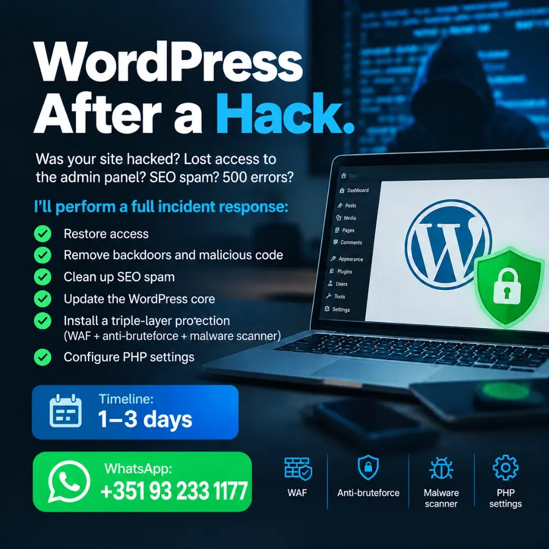 Restoring a WordPress Site After a Hack. Virus Removal, Backdoor Cleanup, and Protection. - Photo 1